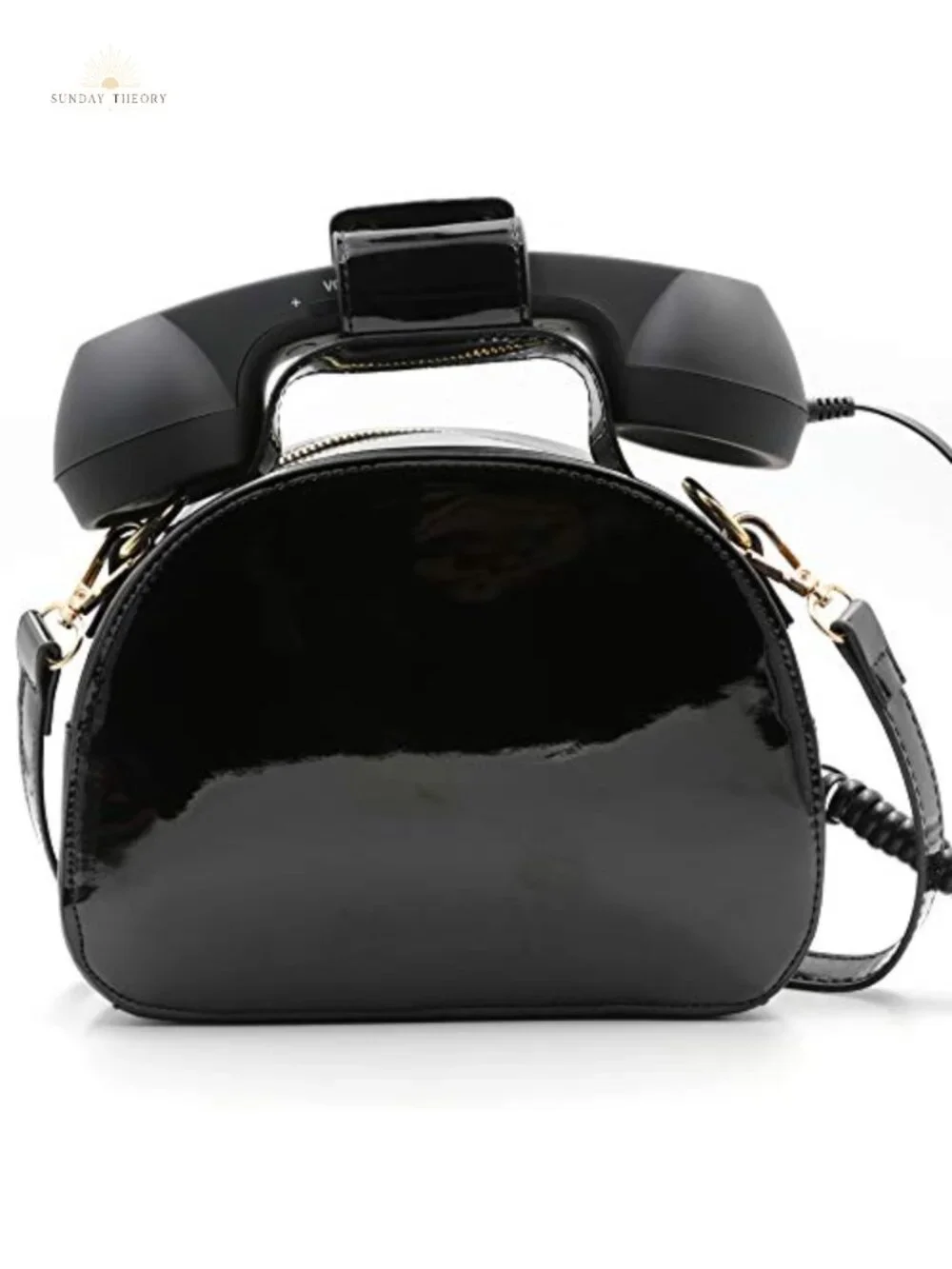Retro Dial Telephone Crossbody Bag PU Movable Microphone Purse